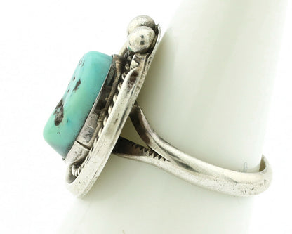 Navajo Ring .925 Silver Blue Turquoise Native American Artist C.80's