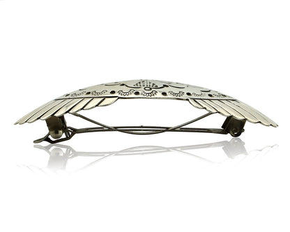Navajo Hair Clip Barrette .925 Silver Hand Stamped Artist C Montoya C80s