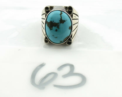Navajo Ring .925 Silver Morenci Turquoise Native Artist C.80's
