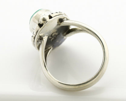 Navajo Ring .925 Silver Natural Mined Turquoise Artist Signed Gecko C.80's
