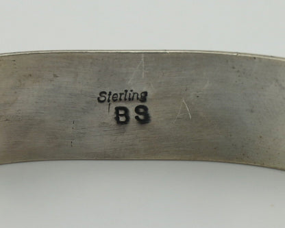 Women's Navajo Bracelet 925 Silver Natural Pink Mussel Native American Signed BB