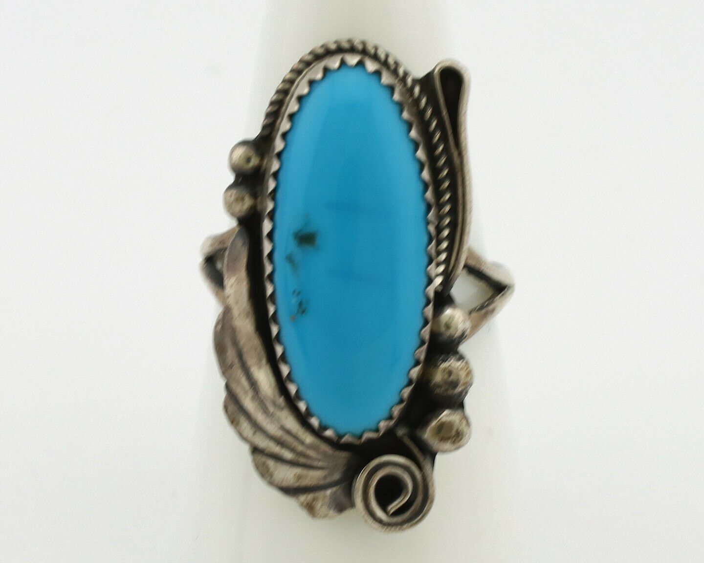 Navajo Ring .925 Silver Green Southwest Turquoise Native Artist C.80's