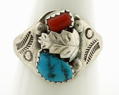 Navajo Ring .925 Silver Sleeping Beauty Turquoise Native Artist C.1980's