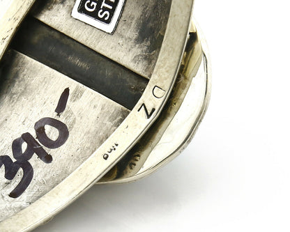 Navajo Bracelet .925 Silver Handmade Overlay Pattern Cuff Signed C.80's