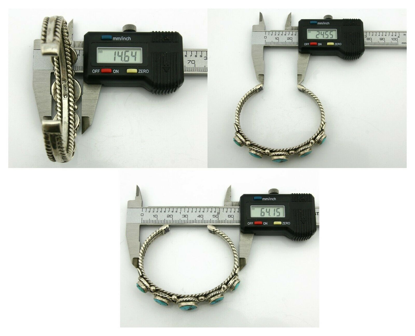 Navajo Bracelet .925 Silver Southwest Turquoise Cuff Artist PC C.80's