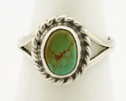 Navajo Ring .925 Silver Kingman Turquoise Artist Signed Gecko C.90's