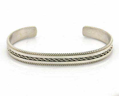 Navajo Bracelet .925 Silver Handmade Cuff Artist Signed TAHE C.80's