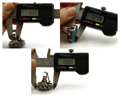 Navajo Ring .925 Silver Blue Turquoise Native American Artist C.1980's