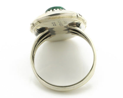 Navajo Ring 925 Silver Natural Malachite Artist Signed William Denetdale C.80's