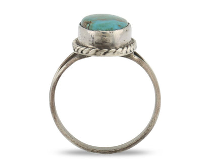 Navajo Handmade Ring 925 Silver Kingman Turquoise Native Artist C.80's