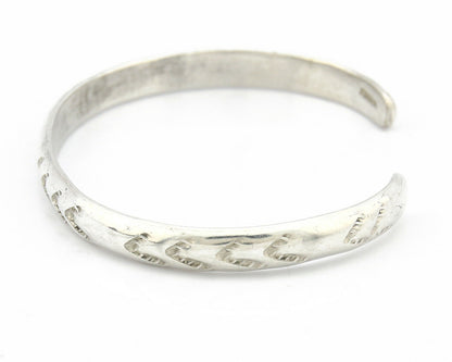 Navajo Bracelet .925 Silver Hand Stamped Arrow Head Artist Montoya C.80's