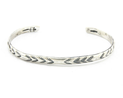 Navajo Bracelet .925 Silver Hand Stamped Arrow Head Artist I Montoya C.80's