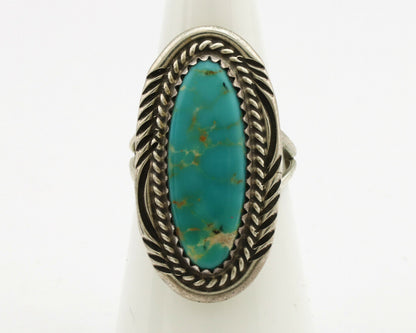 Navajo Ring .925 Silver Nevada Turquoise Native American Artist C.1980's
