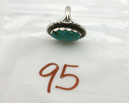 Navajo Ring .925 Silver Turquoise Mountain Apache MFG C.80's