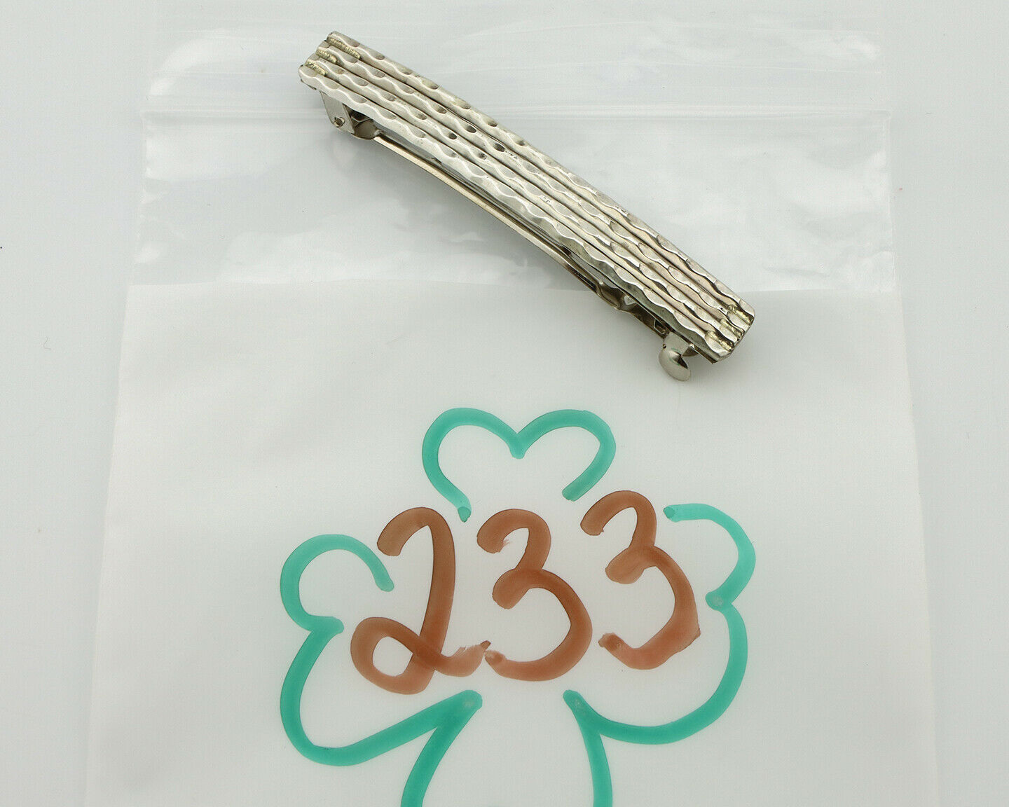 Women's Navajo Hair Clip .925 Silver Handmade Native Artist C.80's