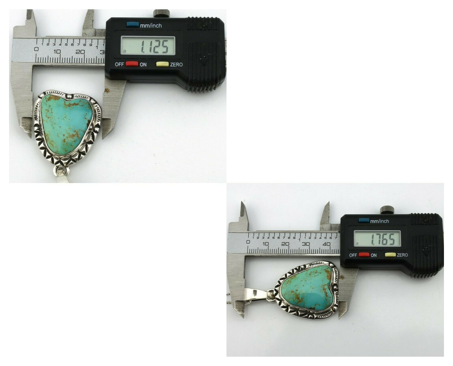 Navajo Kingman Turquoise Pendant .925 Silver Hand Stamped Signed Gecko C.80's