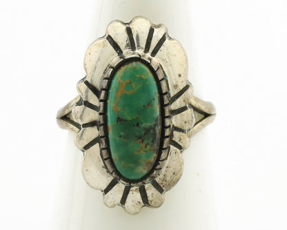 Navajo Ring .925 Silver Natural Mined Turquoise Artist Signed M Montoya C.80's