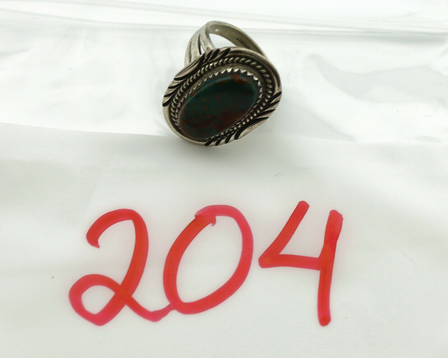 Navajo Ring .925 Silver Nevada Turquoise Native American Artist C.1980's