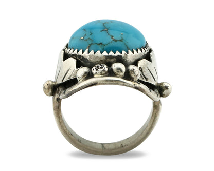 Navajo Ring .925 Silver Blue Southwest Turquoise Native American Artist C.80's