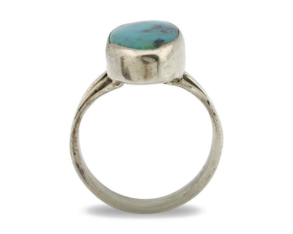 Navajo Ring .925 Silver Arizona Turquoise Native American Artist C80s