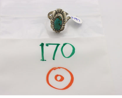 Navajo Ring 925 Silver Natural Blue Turquoise Artist Signed M Montoya C.80's