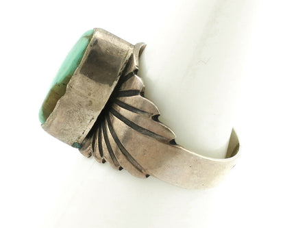 Navajo Ring .925 Silver Kingman Turquoise Artist Signed Apache C.80's