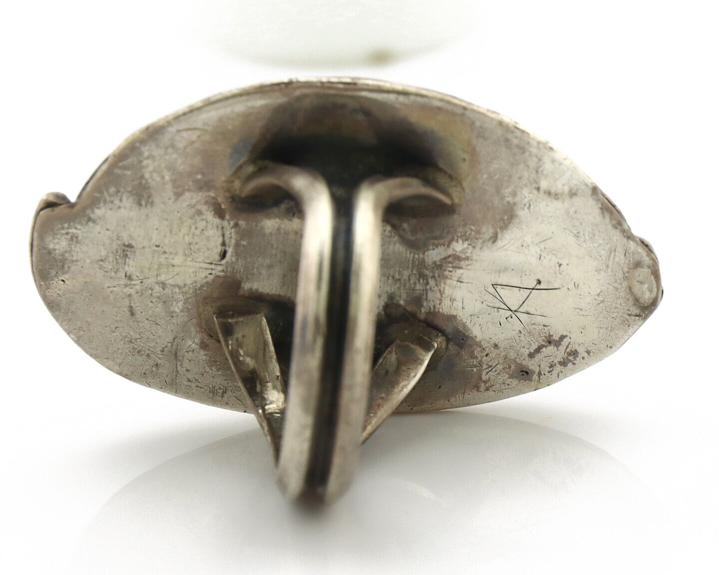Navajo Ring 925 Silver Castle Dome Turquoise Native American Artist C.70's