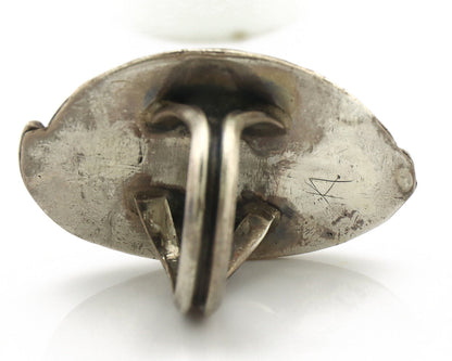 Navajo Ring 925 Silver Castle Dome Turquoise Native American Artist C.70's