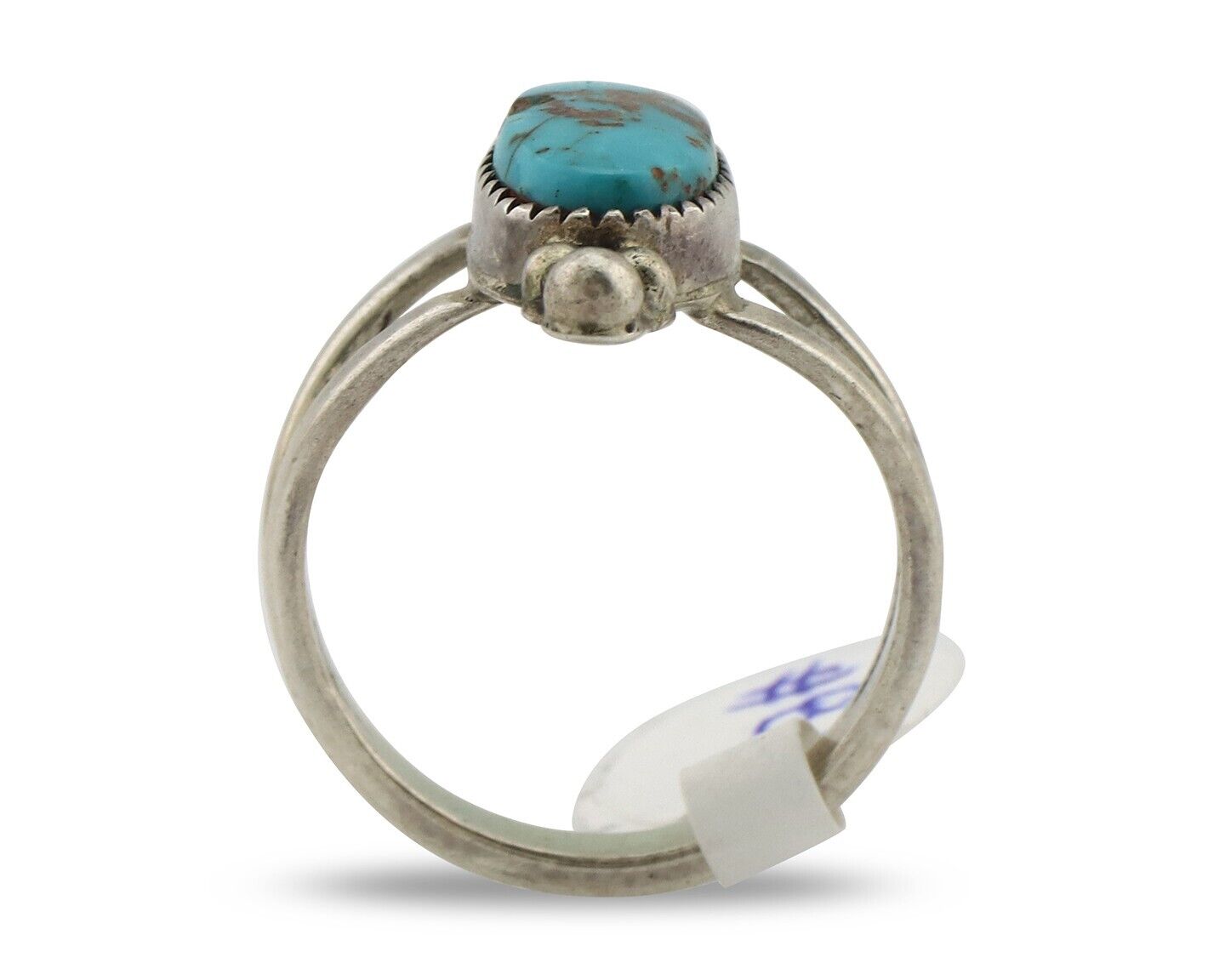Navajo Ring .925 Silver Bisbee Turquoise Native American Artist C.80's