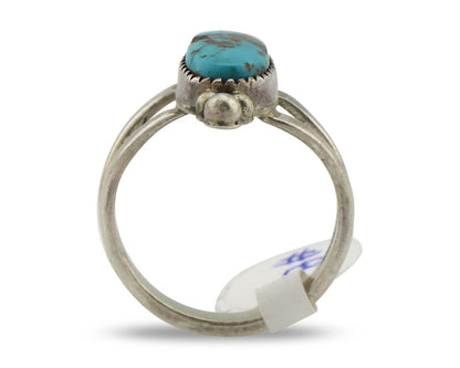 Navajo Ring .925 Silver Bisbee Turquoise Native American Artist C.80's