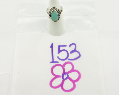 Navajo Ring .925 Silver Natural Mined Turquoise Artist Signed Gecko C.80's