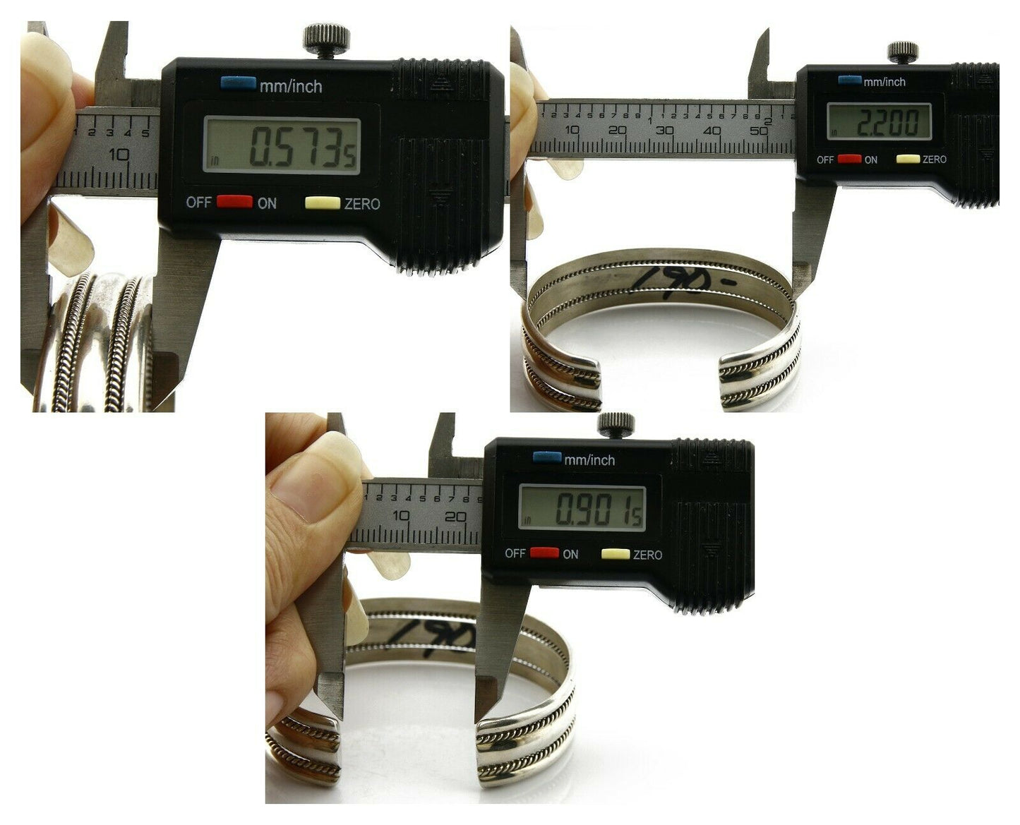 Navajo Bracelet .925 Silver Handmade Hand Stamped Signed Artist TAHE Circa 1980s