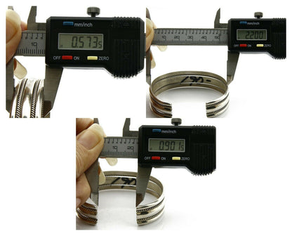 Navajo Bracelet .925 Silver Handmade Hand Stamped Signed Artist TAHE Circa 1980s