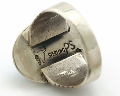 Navajo Ring .925 Silver Sleeping Beauty Turquoise Artist Signed PS C.80's