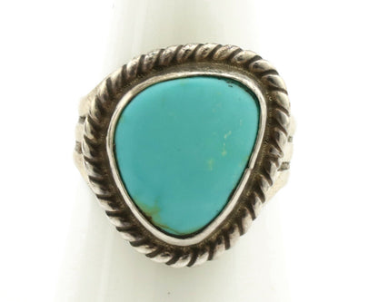 Navajo Ring .925 Silver Blue Turquoise Native American Artist C.1980's