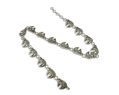 Navajo Spirit Bear Concho Belt .925 Silver Handmade Signed M Montoya C.80's