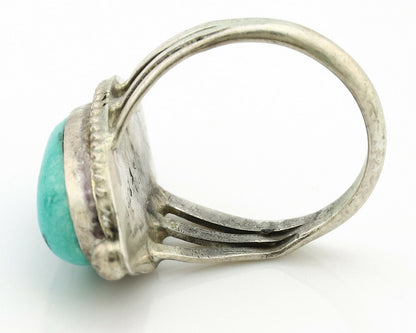 Navajo Ring .925 Silver Blue Turquoise Artist Signed S King C.1980's