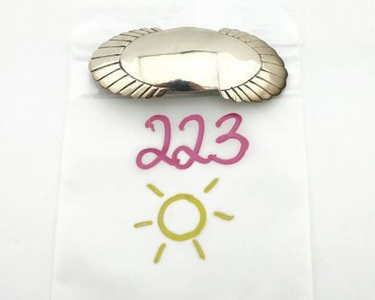 Women's Navajo Hair Clip Barrette .925 Silver Hand Stamped Artist C Montoya C80s