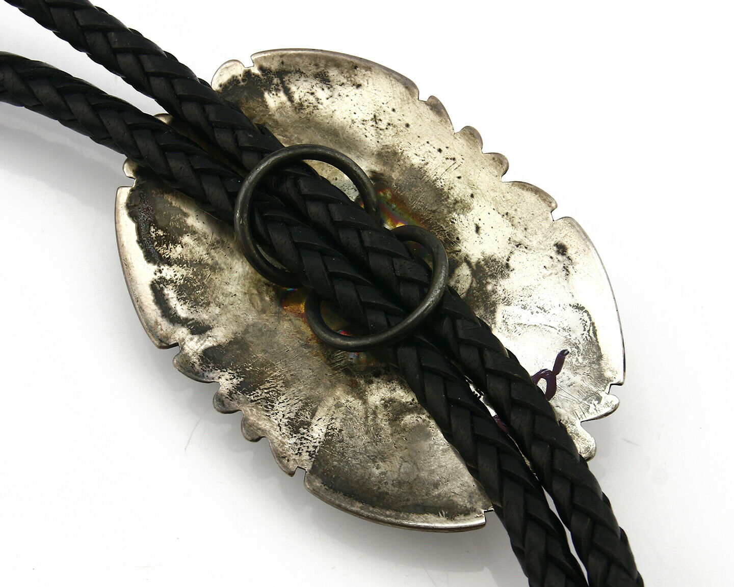 Navajo Turquoise Bolo Tie .925 Silver Bisbee Turquoise Artist Signed T Billy