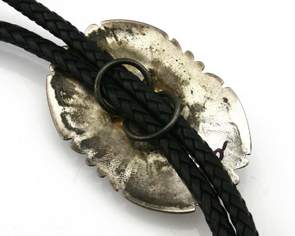 Navajo Turquoise Bolo Tie .925 Silver Bisbee Turquoise Artist Signed T Billy