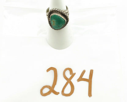 Navajo Ring .925 Silver Kingman Turquoise Native American Artist C.1980's