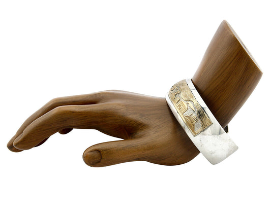 Navajo Bracelet .925 Silver & 12k Gold Filled Signed Artist Tom & Sylvia Kee