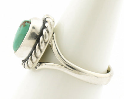 Navajo Ring .925 Silver Kingman Turquoise Artist Signed Gecko C.90's