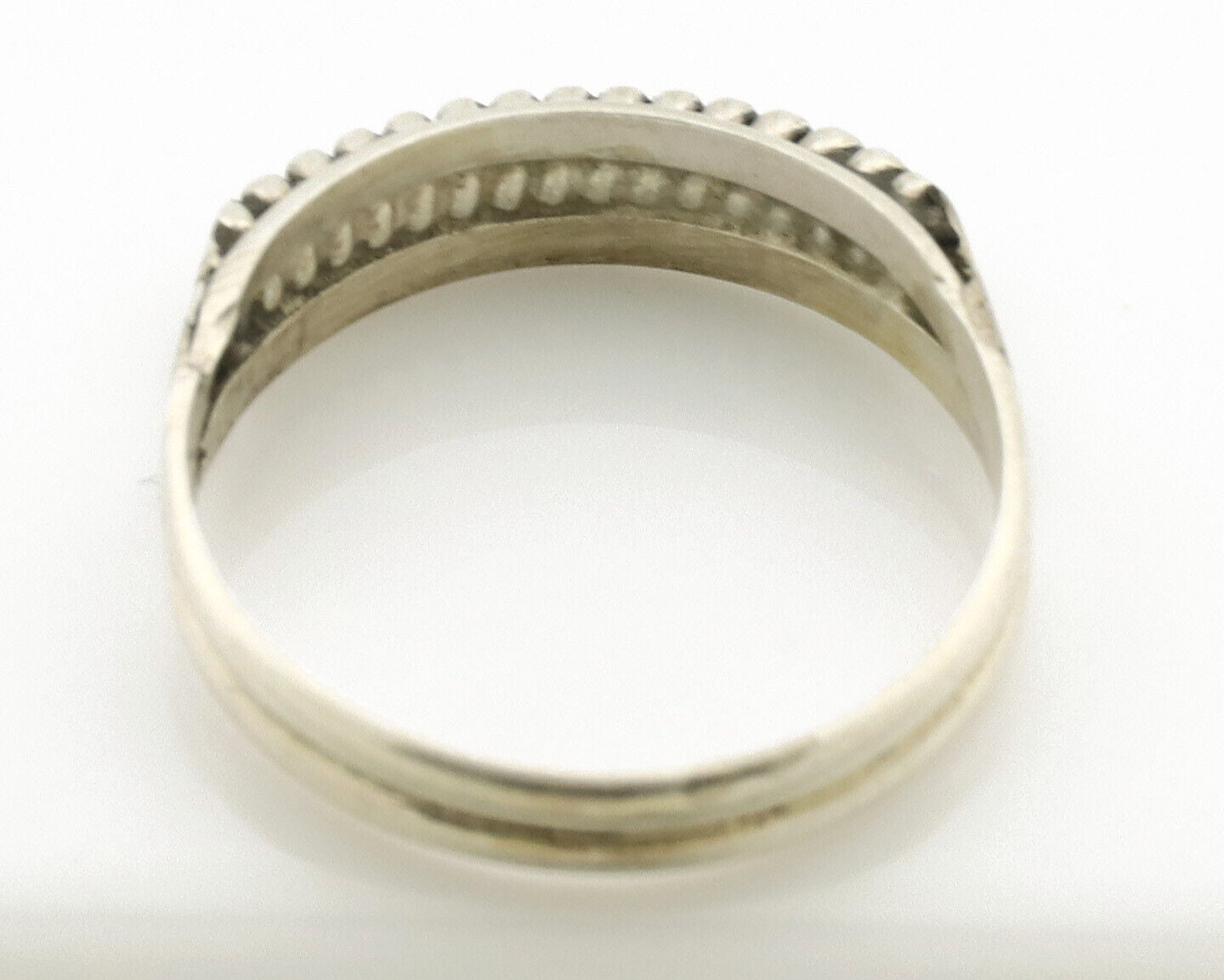 Navajo Ring .925 Silver Size 6.75 Handmade Native American Artist C.1980s