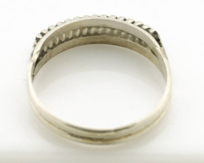 Navajo Ring .925 Silver Size 6.75 Handmade Native American Artist C.1980s