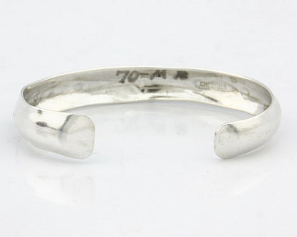 Navajo Bracelet SOLID .925 Silver Hand Stamped Signed Tract C.80's