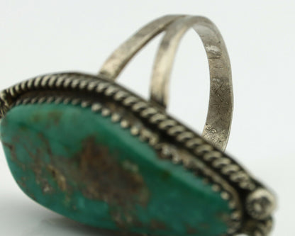 Navajo Ring .925 Silver Natural Aqua Turquoise Signed James Martin C.80's