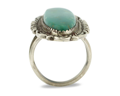 Navajo Ring .925 Silver Green Turquoise Signed Billy Eagle C.80's