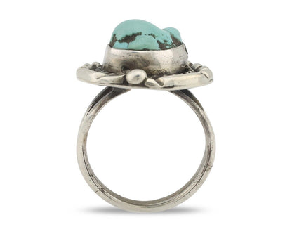 Navajo Handmade Ring 925 Silver Nugget Royston Turquoise Native Artist C.80's