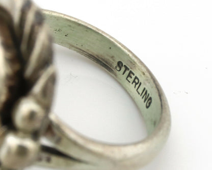 Navajo Ring .925 Silver Kingman Turquoise Native American Artist C.1980's